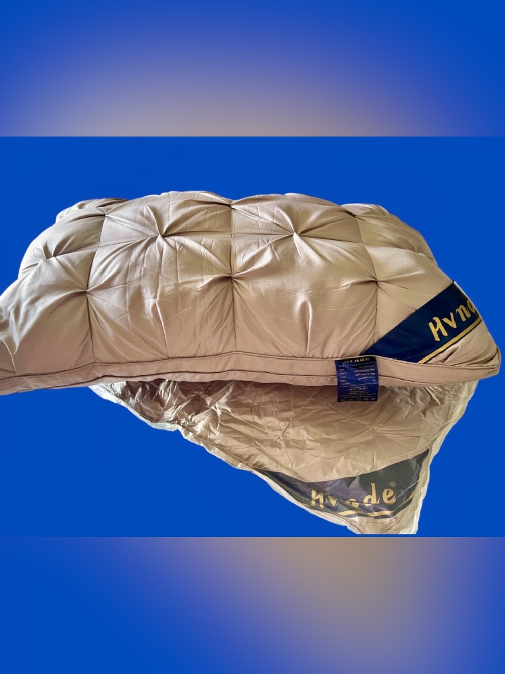 Lush Hotel Pillow Quilted tan Airtight sealed packaging Plush Comfort - Picture 4 of 8